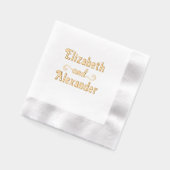 2つのシンプル名前を「and」とファンシーしたカップル#2LG 箔ナプキン (左)