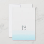 2つのシーホースエレガントビーチ結婚式テーブル番号 招待状 (裏面)