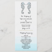 2つのシーホースエレガントビーチ結婚式プログラムラック プログラム (正面)