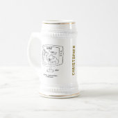 2つのジャーナリズムとニューズリーダーの漫画。 ビールジョッキ (正面左)