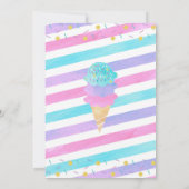 2つのスイートアイスクリーム誕生日パーティーの招待 招待状 (裏面)