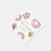 2つのスイートカップケーキ&ドーナツ女の子2nd誕生日 スタンダードカクテルナプキン (角)