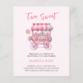 2つのスイートキャンディ2ndバースデーバジェット招待状 (正面)