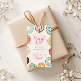 2つのスイートキュートドーナツ誕生日 ギフトタグ