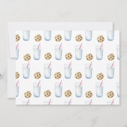 2つのスイートクッキーとミルクガールファースト誕生日 招待状 (裏面)