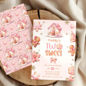 2つのスイートクリスマスクッキー女の子2nd誕生日 招待状