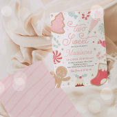 2つのスイートクリスマスクッキー2nd誕生日パーティー 招待状