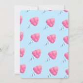 2つのスイートコットンキャンディキッズセカンド誕生日 招待状 (裏面)