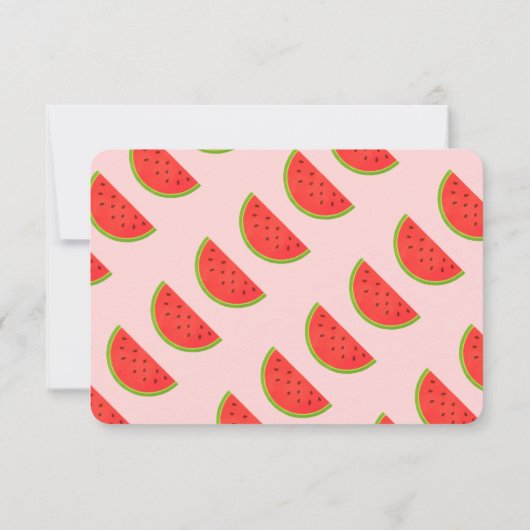 2つのスイートスイカのキッズセカンド誕生日 招待状 (裏面)