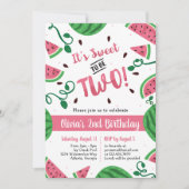 2つのスイートスイカ誕生日パーティーの招待 招待状 (正面)
