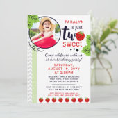 2つのスイートストロベリーベビー第2誕生日 招待状 (スタンド正面)