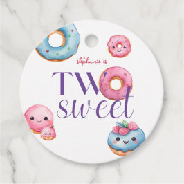 2つのスイートドーナツの誕生日パーティー フェイバータグ
