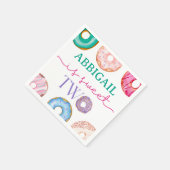 2つのスイートドーナツ水の色の女の子2誕生日 スタンダードカクテルナプキン (角)