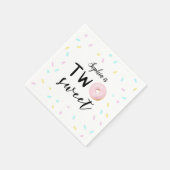 2つのスイートドーナツ2nd誕生日パーティー スタンダードカクテルナプキン (角)