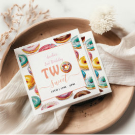 2つのスイートドーナツ2nd誕生日パーティー スタンダードカクテルナプキン