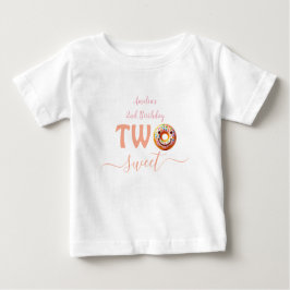 2つのスイートドーナツ2nd誕生日パーティー ベビーTシャツ