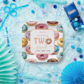 2つのスイートドーナツ2nd誕生日パーティー ペーパープレート (パーティー)