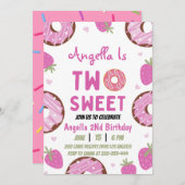 2つのスイートドーナツ2nd誕生日パーティー 招待状 (正面/裏面)