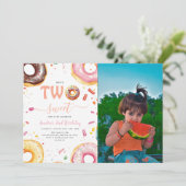 2つのスイートドーナツ2nd誕生日パーティー 招待状 (スタンド正面)