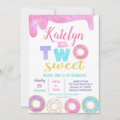 2つのスイートドーナツ2nd誕生日招待状 招待状 (正面)