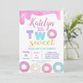 2つのスイートドーナツ2nd誕生日招待状 招待状 (スタンド正面)