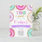 2つのスイートドーナツ2nd誕生日招待状 招待状 (スタンド正面)