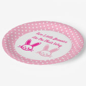 2つのスイートバンニーズツインガールズ ペーパープレート (アングル)