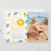 2つのスイートパイナップル2nd誕生日パーティー 招待状 (正面)