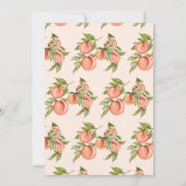 2つのスイートピーチ ツインズ ベビーシャワー 招待状 (裏面)