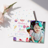 2つのスイートフォトバースデーパーティー 招待状