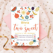 2つのスイートフルーツ2nd誕生日パーティの招待状 招待状