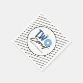 2つのスイートブルードーナツ2nd誕生日パーティー スタンダードカクテルナプキン (角)