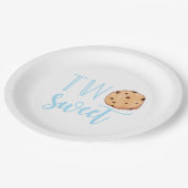 2つのスイートミルクとクッキーのブルーバースデーパーティー ペーパープレート (アングル)