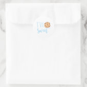 2つのスイートミルクとクッキーのブルーバースデーパーティー ラウンドシール (バッグ)