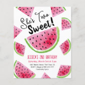 2つのスイートメロンバースデーパーティーの招待 (正面)