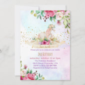 2つのスイートユニコーンベビーガール2nd誕生日パーティー 招待状 (正面)