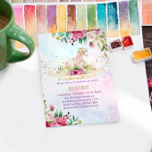 2つのスイートユニコーンベビーガール2nd誕生日パーティー 招待状