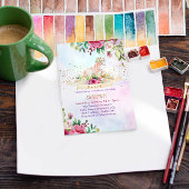 2つのスイートユニコーンベビーガール2nd誕生日パーティー 招待状