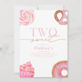 2つのスウィート2nd誕生日招待状 招待状 (正面)