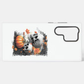 2つのスカルと花の間のカボチャ。 SAMSUNG GALAXYケース (裏面横)