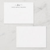 2つのスタイリッシュモノグラムイニシャルスガーリークリプトのスワッシュ ノートカード (正面/裏面)