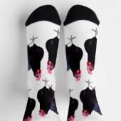 2つのストラッティングブラックチキン、クルーソックス ソックス (上部)