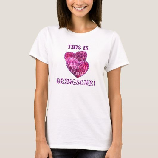 2つのスパンコールがついたheratsのblingsome Tシャツ (正面)