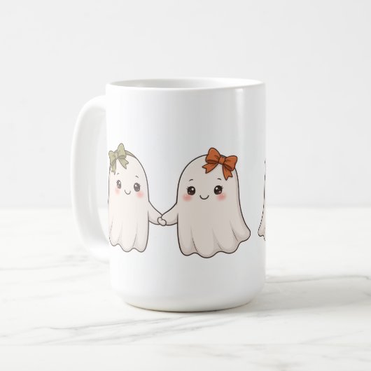 2つのスプーキー コーヒーマグカップ (正面左)