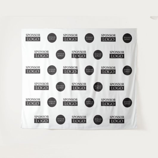 2つのスポン企業のサーロゴの手順と繰り返しカスタム方法 タペストリー (正面(横))