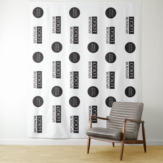 2つのスポン企業のサーロゴの手順と繰り返しカスタム方法 タペストリー (インサイチュ)