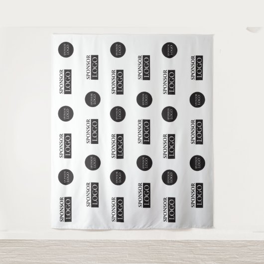 2つのスポン企業のサーロゴの手順と繰り返しカスタム方法 タペストリー (正面)