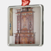 2つのセクションが付いているキャビネット、および両開きドア メタルオーナメント (左)