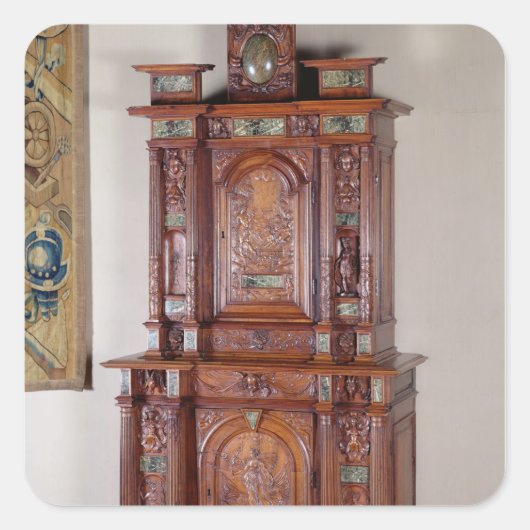 2つのセクションと二重ドアを備えたキャビネット スクエアシール (正面)