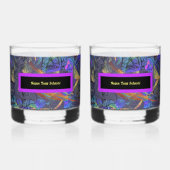 2つのセットの名前あなたの毒 ウイスキーグラス (正面)